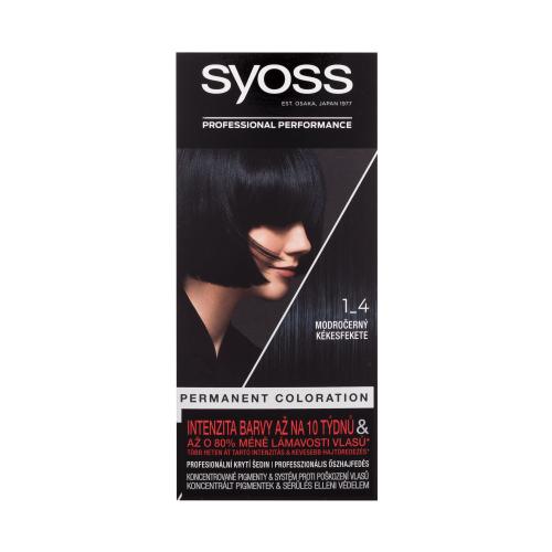Syoss Permanent Coloration 50 ml permanentní barva na vlasy pro ženy 1-4 Blue Black