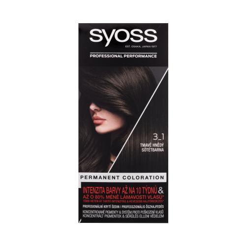 Syoss Permanent Coloration 50 ml permanentní barva na vlasy pro ženy 3-1 Dark Brown
