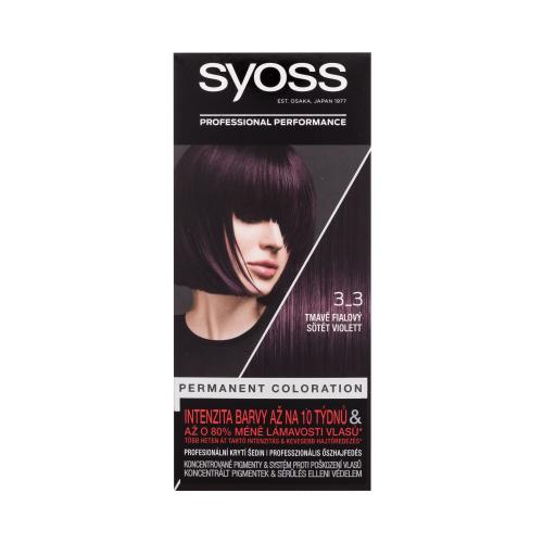 Syoss Permanent Coloration 50 ml permanentní barva na vlasy pro ženy 3-3 Dark Violet