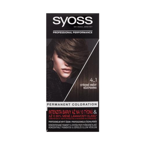 Syoss Permanent Coloration 50 ml permanentní barva na vlasy pro ženy 4-1 Medium Brown
