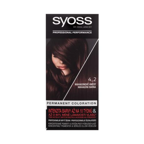 Syoss Permanent Coloration 50 ml permanentní barva na vlasy pro ženy 4-2 Mahogany Brown