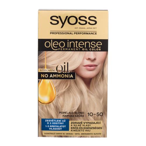 Syoss Oleo Intense Permanent Oil Color 50 ml permanentní olejová barva na vlasy bez amoniaku pro ženy 10-50 Ashy Blond