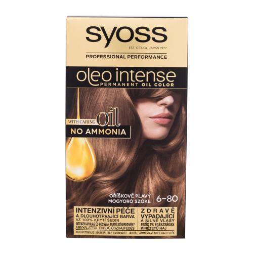 Syoss Oleo Intense Permanent Oil Color 50 ml permanentní olejová barva na vlasy bez amoniaku pro ženy 6-80 Hazelnut Blond
