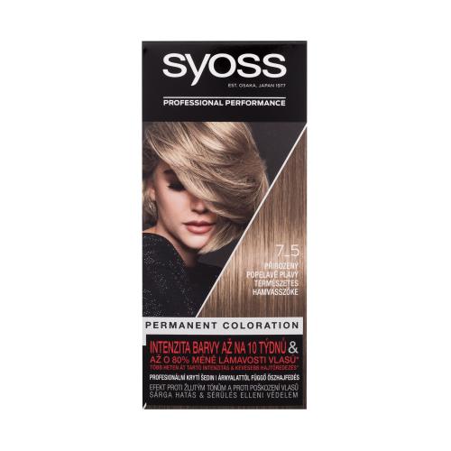 Syoss Permanent Coloration 50 ml permanentní barva na vlasy pro ženy 7-5 Natural Ashy Blond