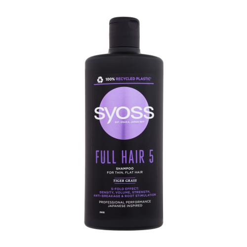 Syoss Full Hair 5 Shampoo 440 ml šampon s pětinásobným efektem pro slabé a řídnoucí vlasy pro ženy