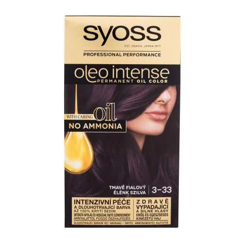 Syoss Oleo Intense Permanent Oil Color 50 ml permanentní olejová barva na vlasy bez amoniaku pro ženy 3-33 Rich Plum