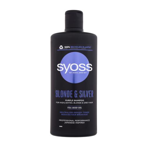 Syoss Blonde & Silver Purple Shampoo 440 ml šampon pro blond a šedivé vlasy pro ženy
