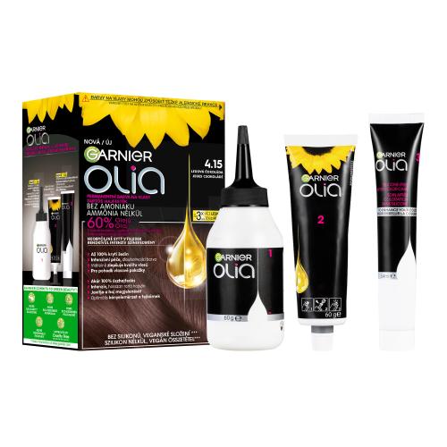 Garnier Olia permanentní barva na vlasy 4.15 Ledová čokoláda, 60+60+54ml