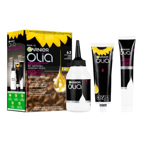 Garnier Olia permanentní barva na vlasy 6.3 Zlatá světle hnědá, 60+60+54ml