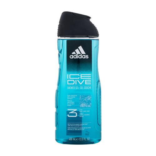 Adidas Ice Dive Shower Gel 3-In-1 400 ml osvěžující sprchový gel pro muže