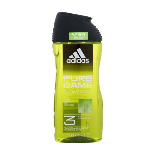 Adidas Pure Game Shower Gel 3-In-1 New Cleaner Formula 250 ml sprchový gel pro muže