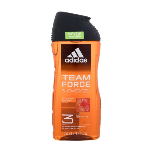 Adidas Team Force Shower Gel 3-In-1 New Cleaner Formula 250 ml sprchový gel pro muže