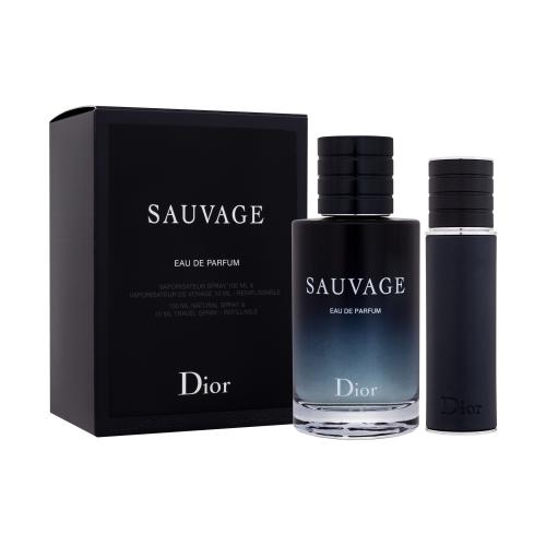 Christian Dior Sauvage dárková kazeta pro muže parfémovaná voda 100 ml + parfémovaná voda 10 ml naplnitelná