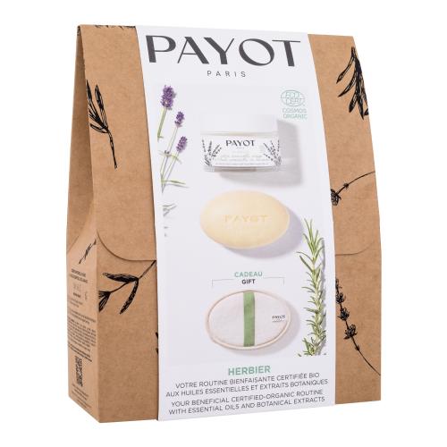 PAYOT Herbier Gift Set dárková kazeta pro ženy univerzální pleťový krém Herbier 50 ml + tuhý masážní krém Herbier 50 g + exfoliační lufa