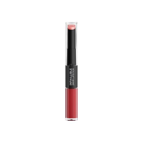 L’Oréal Paris Infallible 24H dlouhotrvající rtěnka a lesk na rty 2 v 1 odstín 501 Timeless Red 5,7 g