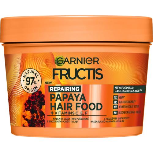 Garnier Fructis Hair Food Papaya Repairing Mask 400 ml vyživující maska pro poškozené vlasy pro ženy