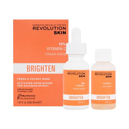 Revolution Skincare Brighten 15% Vitamin C Powder Serum 30 ml antioxidační a rozjasňující dvousložkové pleťové sérum pro ženy