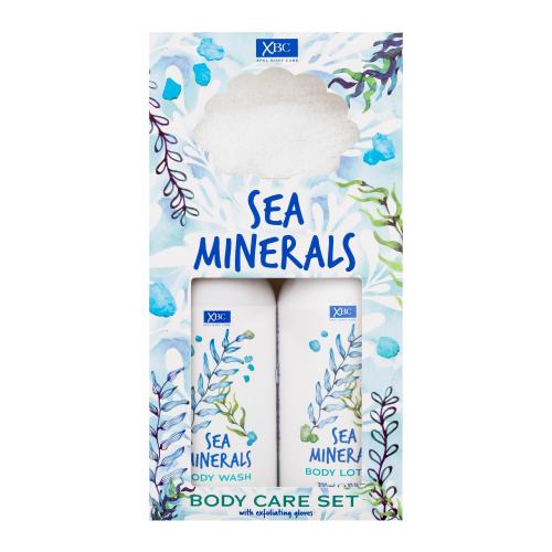 Xpel Sea Minerals Body Care Set dárková kazeta sprchový gel Sea Minerals 300 ml + tělové mléko Sea Minerals 300 ml + exfoliační rukavice