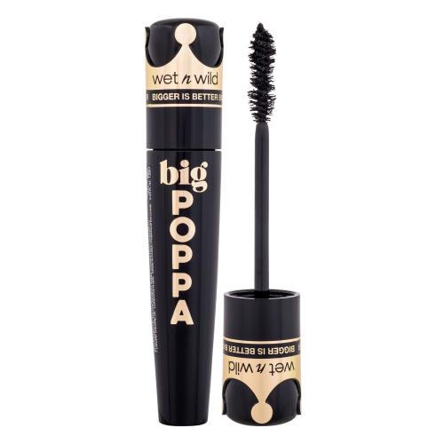 Wet n Wild Big Poppa 10 ml řasenka pro ženy Blackest Black objemová řasenka; prodlužující řasenka; vyživující řasenka