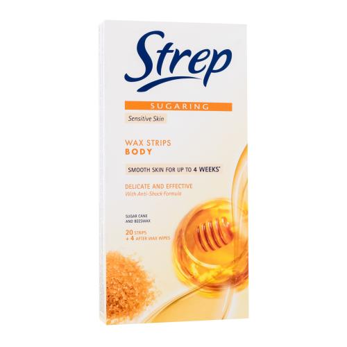 Strep Sugaring Wax Strips Body Delicate And Effective Sensitive Skin 20 ks depilační přípravek pro ženy poškozená krabička