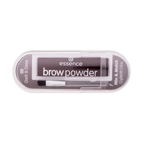 Essence Brow Powder Set 2,3 g paletka pudrů na obočí pro ženy 02 Dark & Deep