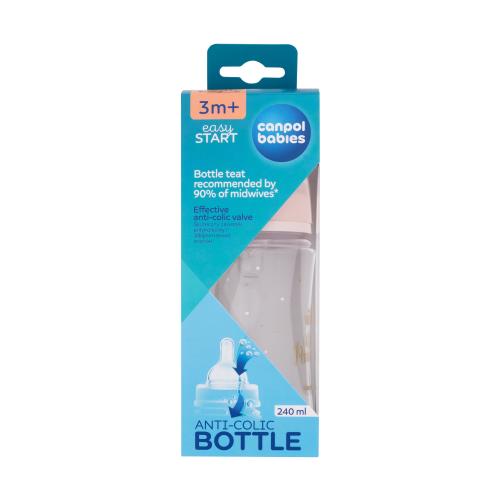 Canpol babies Royal Baby Easy Start Anti-Colic Bottle Little Princess 3m+ 240 ml kojenecká lahev pro děti