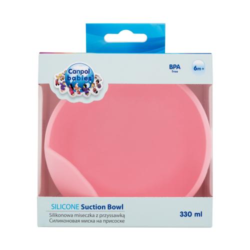 Canpol babies Silicone Suction Bowl Pink 330 ml silikonová miska s přísavkou pro děti