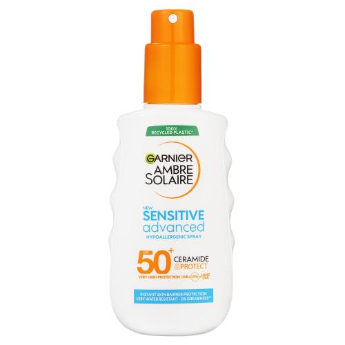 Garnier Ambre Solaire Sensitive Advanced sprej na opalování pro citlivou pokožku SPF 50+ 150 ml