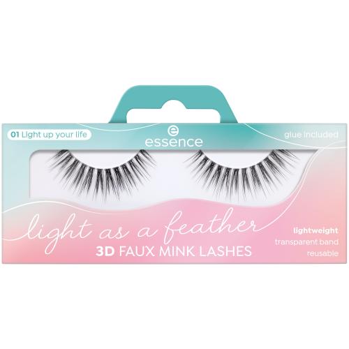 Essence Light As A Feather 3D Faux Mink 01 Light Up Your Life 1 ks umělé řasy s 3d efektem pro ženy