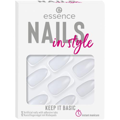 Essence Nails In Style umělé nehty se samolepícími polštářky pro ženy umělé nehty 12 ks 15 Keep It Basic