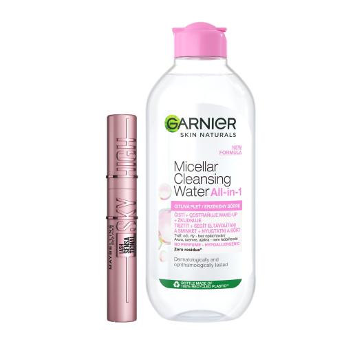 Garnier Skin Naturals Micellar Water All-In-1 set pro ženy micelární voda 400 ml + řasenka 7,2 ml Odstín 01 Very Black