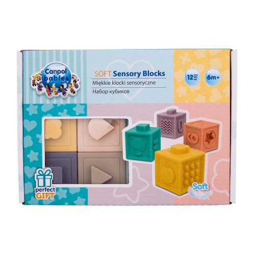 Canpol babies Sensory Soft Blocks 12 ks měkké senzorické hrací kostky pro děti