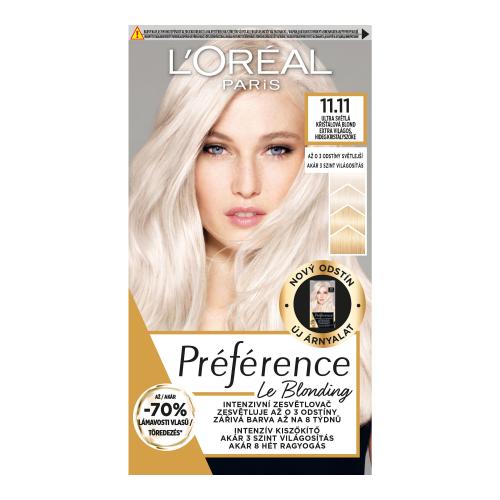 L'Oréal Paris Préférence Le Blonding 1 ks intenzivní zesvětlovač blond vlasů pro ženy 11.11 Ultra Light Cold Crystal Blonde