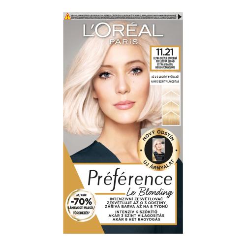 L’Oréal Paris Préférence Le Blonding barva na vlasy pro zesvětlení vlasů odstín 11.21 Ultra-Light Cool Pearl Blonde 1 ks