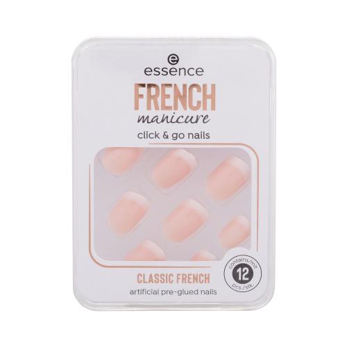 Essence French Manicure Click & Go Nails nalepovací nehty ve francouzském stylu pro ženy umělé nehty 12 ks 01 Classic French
