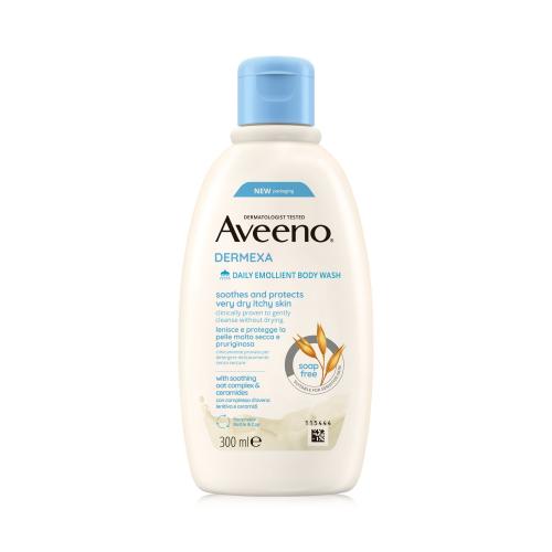Aveeno Dermexa Daily Emollient Body Wash 300 ml zklidňující a ochranný sprchový gel pro velmi suchou a svědivou pokožku unisex