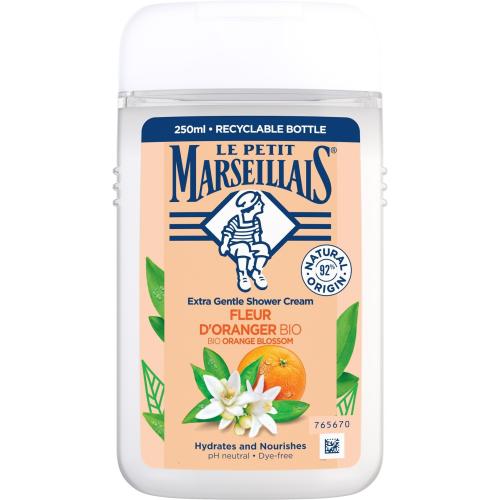Le Petit Marseillais Extra Gentle Shower Cream Organic Orange Blossom 250 ml hydratační a vyživující sprchový krém unisex