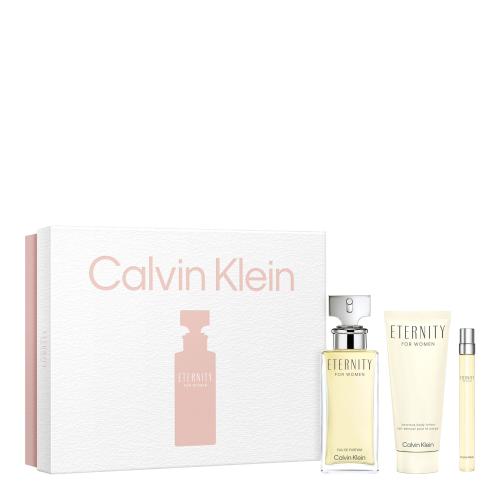 Calvin Klein Eternity dárková kazeta parfémovaná voda 100 ml + tělové mléko 100 ml + parfémovaná voda 10 ml pro ženy
