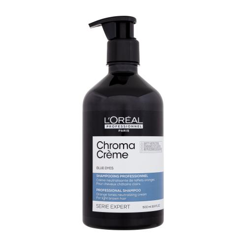 L'Oréal Professionnel Chroma Crème Professional Shampoo Blue Dyes 500 ml šampon pro světle hnědé vlasy k neutralizaci oranžových tónů pro ženy