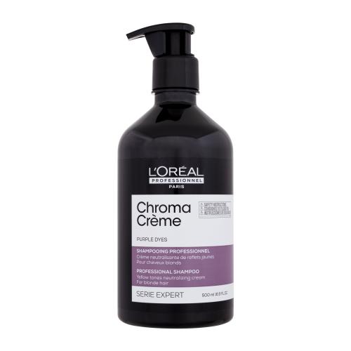 L'Oréal Professionnel Chroma Crème Professional Shampoo Purple Dyes 500 ml šampon pro blond vlasy k neutralizaci žlutých tónů pro ženy