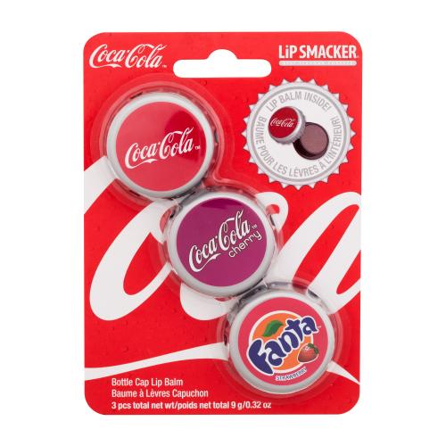 Lip Smacker Coca-Cola Bottle Cap Lip Balm dárková kazeta pro děti balzám na rty 3 x 3 g