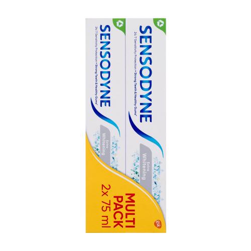 Sensodyne Extra Whitening bělicí zubní pasta s fluoridem pro citlivé zuby 2x75 ml