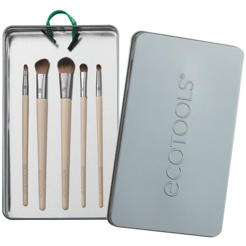 EcoTools Brush Daily Defined Eye Kit štětec pro ženy kosmetický štětec na oční linky 1 ks + kosmetický štětec na oční stíny 4 ks + plechová krabička