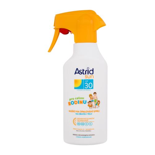 Astrid Sun Family Trigger Milk Spray SPF30 270 ml voděodolné rodinné mléko na opalování unisex