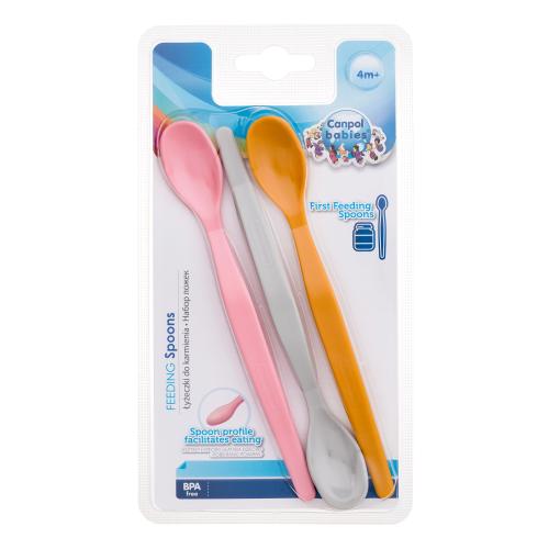 Canpol babies First Feeding Spoons Girl sada plastových lžiček pro děti 3 ks dětských lžiček