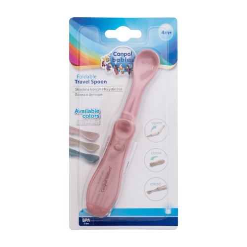 Canpol babies Travel Spoon Foldable Pink 1 ks skládací cestovní lžička pro děti