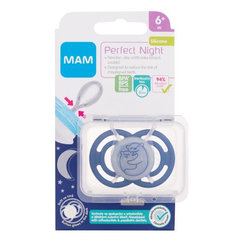 MAM Perfect Night Silicone Pacifier 6m+ Bears 1 ks svíticí silikonový dudlík pro děti