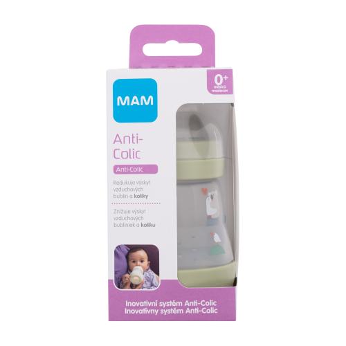 MAM Easy Start Anti-Colic 0m+ Green 160 ml kojenecká láhev pro novorozence na mateřské mléko a umělou výživu pro děti