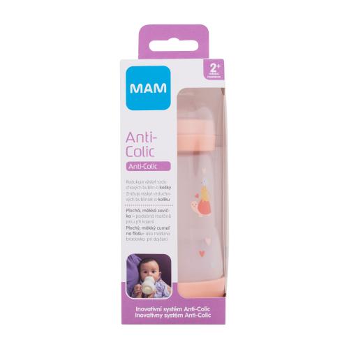 MAM Easy Start Anti-Colic 2m+ Nude 260 ml kojenecká láhev pro novorozence na mateřské mléko a umělou výživu pro děti