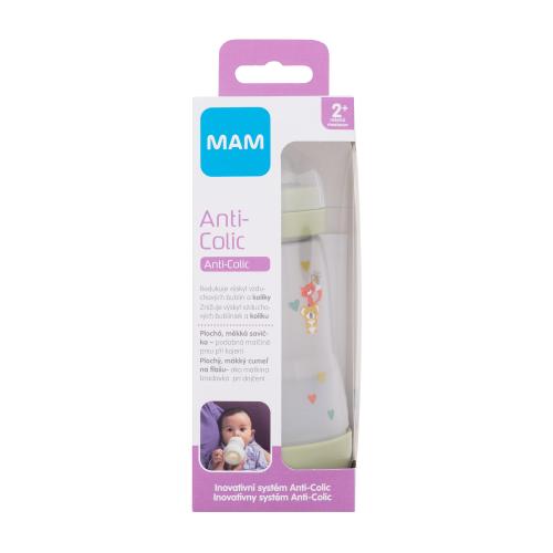 MAM Easy Start Anti-Colic 2m+ Green 260 ml kojenecká láhev pro novorozence na mateřské mléko a umělou výživu pro děti